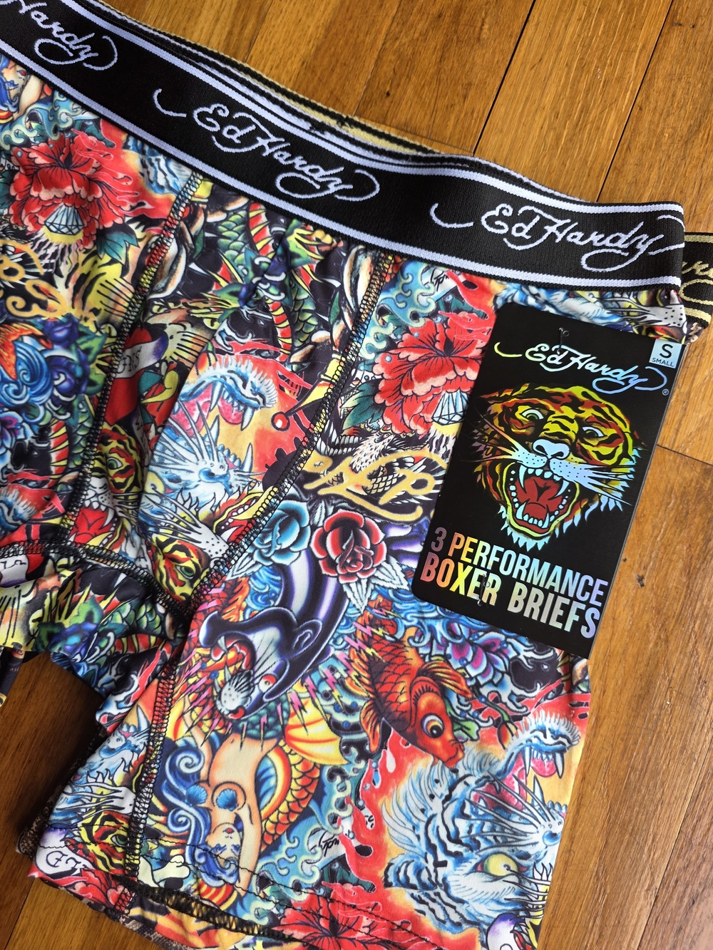 Ed Hardy Boys' Multicolor Performance Boxer Briefs